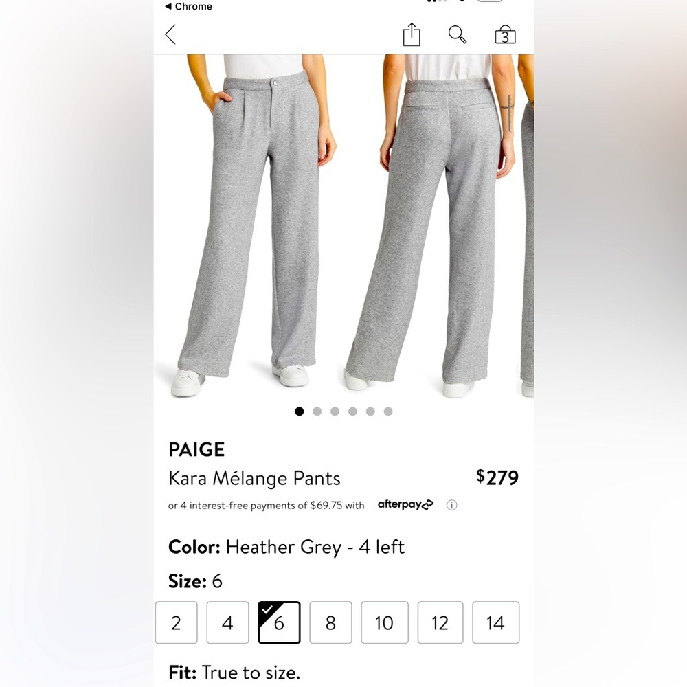 NWT Paige Kara Melange Pants